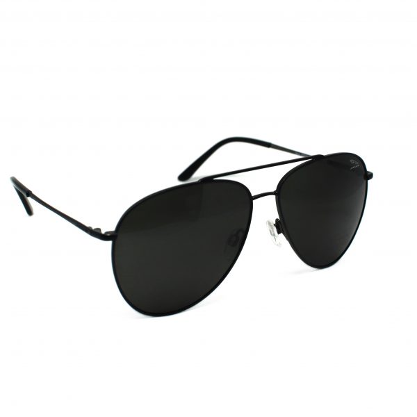 Męskie okulary przeciwsłoneczne marki Jaguar w kolorze czarnym. Aviatory