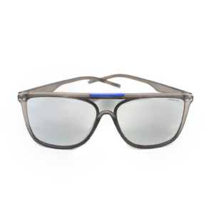 Męskie okulary przeciwsłoneczne POlaroid, szare tworzywo, niebieski mostek
